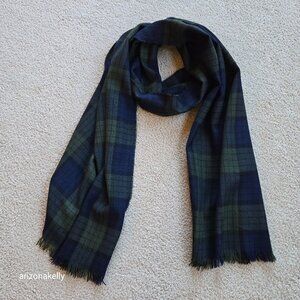 Drake's Merino Wool Blackwatch Plaid Woven Scarf